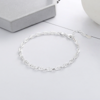 wholesale S925 Sterling Silver Korean Style Simple and Fresh Pig Nose Minimalist Layered Plain Chain Versatile Bracelet-YS206/approx. 5.4g 925 silver