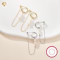 wholesale Metal: 925 Sterling Silver Pearl chain earrings for women, minimalist niche design, high-end jewelry wholesale-0-0