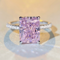 wholesale S925 Sterling Silver Pink Diamond High Carbon Diamond Ring Women Zircon Wholesale Cross-Border Europe and America TikTok Live Streaming Best Seller-0-0