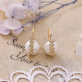 wholesale S925 Silver Plated 14k Gold French Pearl Earrings, Fall New Collection-0-2