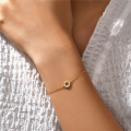 wholesale S925 Sterling Silver Geometric Minimalist Zircon-accented Circle Bracelet For Women-0-2