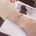 wholesale S925 Sterling Silver Double-Layer Small Beads with Multiple Small Heart Charms Bracelet, Korean Style Elegant and Gentle Women's Accessory-0-3