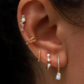 wholesale S925 Sterling Silver Triple-layer Zircon And Opal Ear Cuff With A Minimalist, High-end Feel-0-2