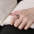 wholesale S925 Sterling Silver Retro Creative Double Layer Stacked Heart Ring Minimalist Ins Style Index Finger Ring for Women-0-2
