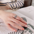 wholesale S925 Sterling Silver Retro Korean Style Braided Love Letter Ring Ins Creative Versatile Index Finger Ring for Women-0-2