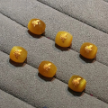wholesale S925 silver gold-plated natural tiger's eye through-hole barrel beads DIY semi-finished accessories for bracelets and necklaces-0-3