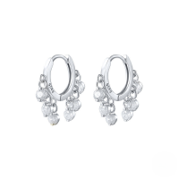 wholesale S925 Sterling Silver Luxury Six-prong Zircon Ear Cuffs, Korean Style Fashion Trendy Ins Hot-selling European And American Earrings-Platinum