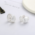 wholesale S925 Silver Cloud Tide Pavilion Fashion Simple European and American Style Brushed Matte Ellipse Trendy Design Earrings Ear Clips-0-1