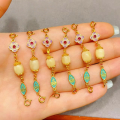 wholesale S925 silver gold-plated natural amber chain, drop, barrel bead, spacer bead DIY unfinished necklace and bracelet accessories-0-19
