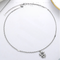 wholesale 925 Sterling Silver Women's Necklace with Small Flower Pendant Short Choker Collarbone Chain Korean Japanese Fashion Accessories Silver Jewelry Seeking Agents-0-1