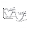 wholesale S925 Sterling Silver Cross-Border Hot-Selling New Korean and European-American Style Hollow Heart Earrings, Peach Heart High-End Women's Jewelry-0-6