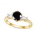 wholesale S925 Sterling Silver Fashionable Light Luxury Black Zircon Ring, Factory Precision Crafted Pure Silver Inlaid with Black Gemstone-0-5