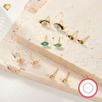 wholesale S925 silver cross-border exclusive colorful oil-drop eye stud earrings, minimalist and petite, elegant and versatile cute earrings-KE22551 Green>925 Silver