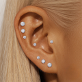 wholesale S925 Sterling Silver Classic Zircon-studded Flat Head Threaded Ear Cartilage Piercing Earrings-0-2
