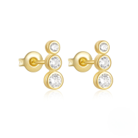 wholesale S925 Sterling Silver Star Moon Pearl Moonstone Zircon Inlaid Stud Earrings,-Gold#7&gt;925 silver