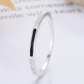 wholesale S925 Silver Yun Chao Xuan Fashion Korean Japanese Black Drip Glue Row Zircon Stone Minimalist Style Creative Design Closed Ring-0-1