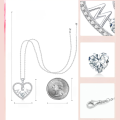 wholesale 925 Sterling Silver Cross-Border 5A Zircon Heart Necklace for Women Silver Pendant Jewelry-0-3