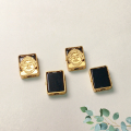 wholesale S925 Gold-Plated Tibetan Black Agate Hand Plate Accessories Zhaji Green Tara Bracelet Necklace DIY Handmade Spacer Beads-0-5