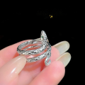 wholesale S925 Sterling Silver Aloof Style Spirit Snake Ring for Women, Small Niche Design, Ins Light Luxury Index Finger Ring with a Personalized and High-End Feel-0-3