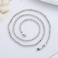 wholesale S925 Sterling Silver Vintage Antique-Finished Bead Chain, Round Bead Chain for DIY Free Matching Single Necklace Chain-0-1
