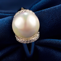 wholesale S925 Silver Freshwater Pearl Fringe Adjustable Ring, Korean and Japanese Style-0-0