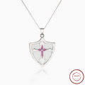 wholesale S925 silver Korean minimalist fashion elegant fresh creative cross shield pendant necklace-0-1