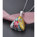 wholesale S925 Silver Ethnic Style Dragon Boat Festival Fu Character Colorful Zongzi Pendant Collarbone Necklace for Women, Drop Shipping-0-3