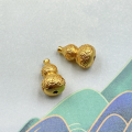 wholesale S925 gold-plated spacer beads for DIY bracelets and necklaces, gourd-shaped dangle beads with through holes, semi-finished accessories-0-11