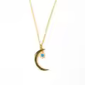 wholesale 925 Sterling Silver January To December Birthstone Zircon Star And Moon Necklace Elegant And Creativehot-selling Collarbone Chain-0-3
