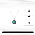 wholesale S925 sterling silver necklace with turquoise pendant, oxidized silver vintage design layered choker for women, wholesale-0-1