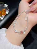 wholesale Gold-plated S925 Sterling Silver Small Fragmented Beads Bracelet, Minimalist Design, Elegant Bangle, Valentine's Day Gift for 520-0-11