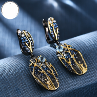 wholesale S925 Sterling Silver Italian Craftsmanship Georgia Series Designer Earrings with Natural Gemstone Ear Studs-Sky Blue Topaz Earrings 925 Silver