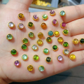 wholesale S925 Gold Plated Silver Natural Tourmaline Round Bead with Hole Bracelet String DIY Accessory Semi-finished New Design-0-5