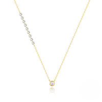 wholesale S925 Sterling Silver Ultra-sparkly Round Bezel-set Zircon Bracelet And Necklace Set For Women,。-Gold-Necklace 925 Silver