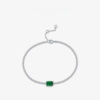 wholesale 925 Silver Shipei Jewelry New Retro Bracelet for Women, Set with 125ct Lab-Grown Emerald 5*7 Hand Jewelry-Emerald [BP-0826] (with certificate)  Chain length 16+3cm