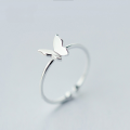 wholesale S925 Sterling Silver Ring for Women, Ethereal and Sweet, Smooth Butterfly Ring, Minimalist Open-Ended Tail Ring J0049-1-0-2