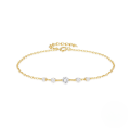 wholesale 18K Gold Plated S925 Sterling Silver Row Diamond Bracelet, Korean Style, Simple and Elegant, Versatile-0-5