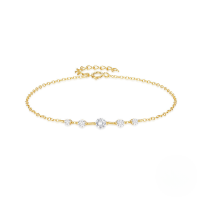 wholesale 18k Gold Plated S925 Sterling Silver Row Zircon Bracelet, Korean Style, Simple And Elegant, Versatile-Gold 925 silver