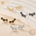 wholesale S925 Sterling Silver Flower-Embedded Zircon Earrings with High-End Aesthetic, Ins Style European and American Cross-Border Jewelry-0-0