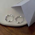 wholesale S925 Sterling Silver Crushed Silver Hoop Earrings with a High-End Feel, Simple and Elegant, Fashionably Super Sparkly, Versatile Stud Earrings-0-5
