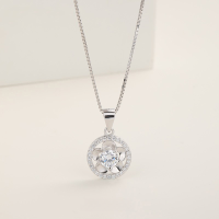 wholesale S925 Sterling Silver Japanese Korean Cross-Border Fresh and Floral Pendant for Women, Fashionable and Unique Necklace Pendant Wholesale and Dropshipping-4.0 Bead Necklace 18 inches/45 cm 925 Silver