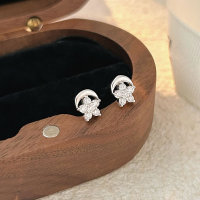 wholesale Sterling Silver Hold Eternal S999 Floral Stud Earrings for Women, Light Luxury Forest Style Small and Exquisite Earrings, Korean Fashion Trend-Sterling silver