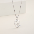 wholesale S925 Sterling Silver Zodiac Year of the Dragon and Snake Pendant for Women, Small Serpent Necklace, Cross-Border New Arrival Accessory with Niche Design-0-1