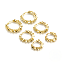 wholesale S925 Sterling Silver Ins Minimalist Geometric Bead Stud Earrings Hoop Earrings-White gold diameter 6mm