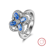 wholesale S925 Sterling Silver Cloud-Pull Ring, Rotatable Flower Ring for Women, Small and Fashionable-Platinum No. 8