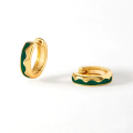 wholesale S925 Sterling Silver Ins-style Wavy Drip Enamel Hoop Earrings For Cross-border Hot Sales-0-9