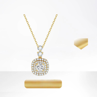 wholesale 14k Gold, Platinum, Cultured Diamond, and Melee Diamond European and American Style Personalized Necklace, Collarbone Chain Gift for Women-14k gold cultured diamond necklace