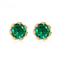 wholesale S925 Sterling Silver New Fashionable Light Luxury Retro Lab-Grown Emerald Stud Earrings for Women Wholesale from Manufacturer-0-5