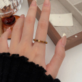 wholesale S925 Sterling Silver Maillard Elastic Rope Ring for Women, Small and Unique Design Tiger's Eye Stone Index Finger Ring-0-0