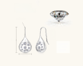 wholesale S925 Sterling Silver Korean Dongdaemun Retro Raindrop Moissanite Ear Hook Small Design Earrings-0-6